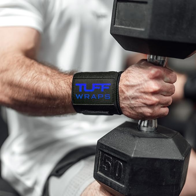 TuffWraps 16" Wrist Wraps: No Thumb Loops, Quality Gym Wrist Wraps for Weightlifting, Bench Press, Powerlifting, and Cross-Training—Try The Belt Loop Tightening System