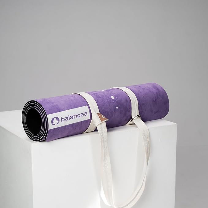 Yoga Mat 5mm Non Slip Suede & TPE - Eco-Friendly Fitness & Exercise Mat for Home Gym, Pilates, Gaiam, Hot Yoga, and Meditation - Lightweight Durable 72 x 24 inch Workout Mat for Women & Men