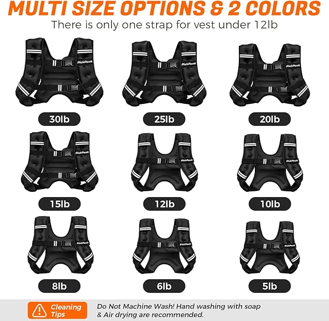 Weighted Vest for Woman Man 5lb/6lb/8lb/12lb/15lb/20lb/25lb/30lb Weighted Vest for Walking, Strength Training Weight Vest with Adjustable Buckle Detachable Phone Pouch for Running Workout