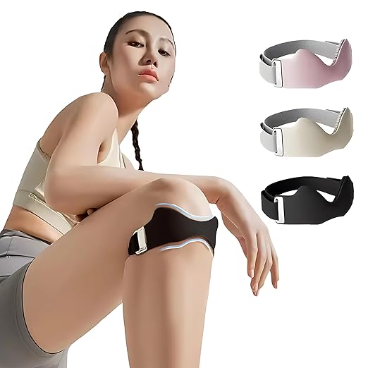 Patella Band for knee Pain Relief during exercise | Adjustable Patellar Tendon Support Strap for Running | Sports & Support | Tendonitis & Jumper's | Made with Silicone & Polyamide. (black)