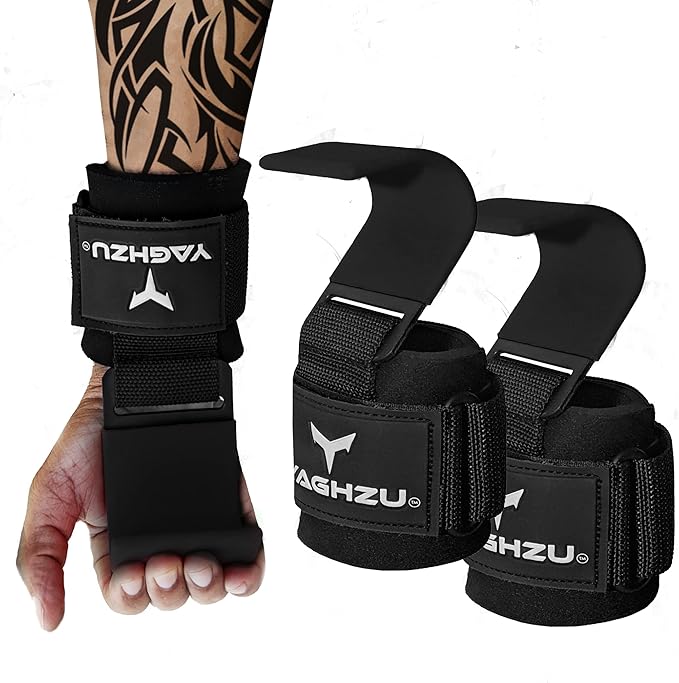 Weight Lifting Hooks, Padded Weight Lifting Straps Wrist Straps for Men and Women, Premium Deadlift Straps for Weightlifting and Powerlifting, Weight Lifting Gloves for Pull Ups