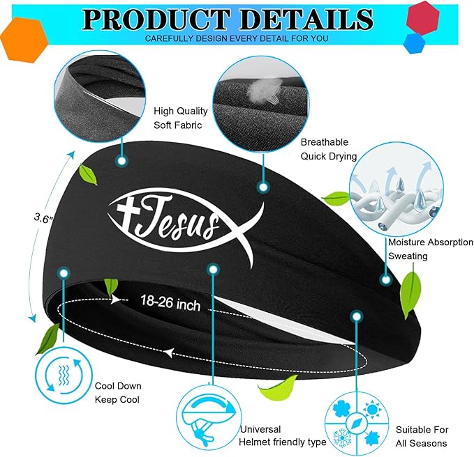 3 PCS Sport Headbands for Men Women Workout Cooling Sweat Bands Headbands Men Sweatbands Running