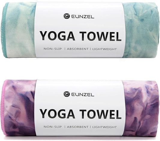 Eunzel Hot Yoga Towel Non-Slip Yoga Mat Towel Ultra-Absorbent Microfiber Towel for Hot Yoga, Pilates,Bikram and Workout 26.5"x 72"