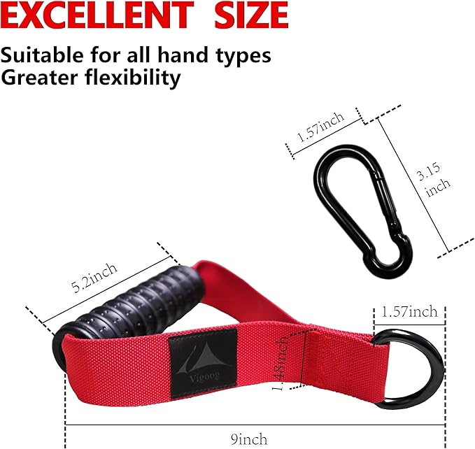 1000lbs Heavy Duty Fitness Handles - Non-Slip Rubber Exercise Grips for Cable Machines, Resistance Bands, Pulley Systems - Universal Attachment for Home & Commercial Gym Workout Equipments