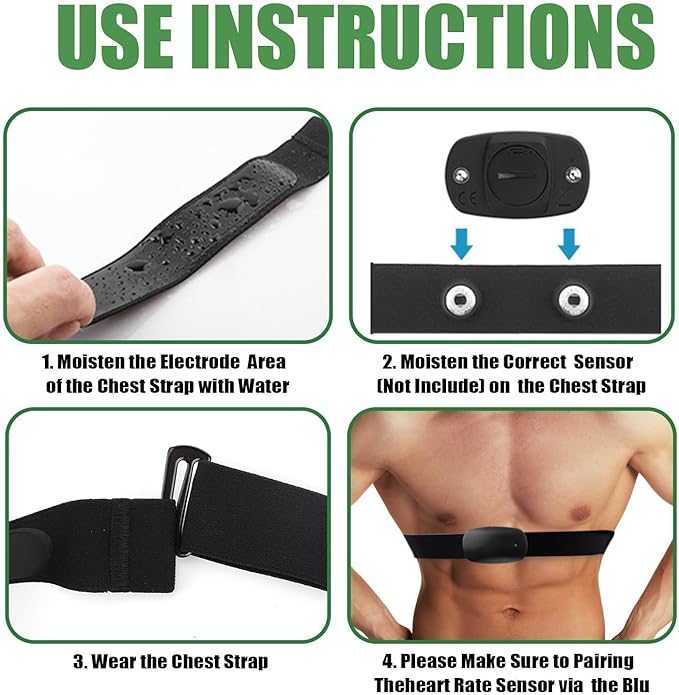 Heart Rate Monitor Chest Band for Polar H10 H9 H7, Adjustable Waterproof Replacement Chest Strap Compatible with Polar Garmin