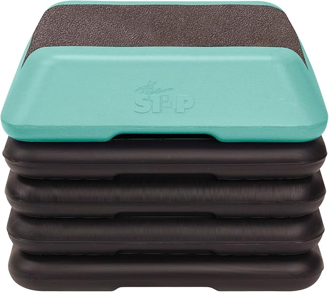 The Step Adjustable High Step Aerobic Platform with 4 Risers, Home Gym Workout Equipment, Fitness Exercise Equipment Made in the USA