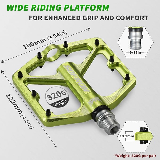 MTB Bike Pedals, Lightweight Bicycle Pedals for BMX/MTB -Universal Lightweight Aluminum Alloy Platform Pedal