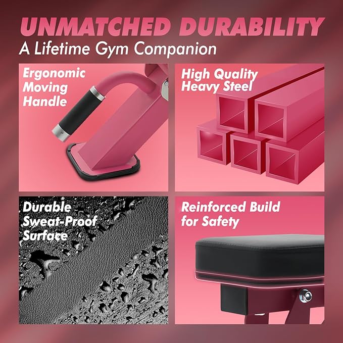 RITFIT Adjustable Weight Bench with Multiple Back Positions for Full Body Workouts, Incline, Decline, and Flat Settings for Home Gym Strength Training, 1300LB Capacity