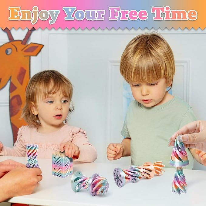 5 Packs Impossible Cone Fidget Toy, 3D Printed Spiral Cone Fidget Toy for Anxiety Relaxing, Impossible Pyramid Passthrough Birthday Party Gift for Adults & Kids Desk Decor, Christmas toys(Candy Color)