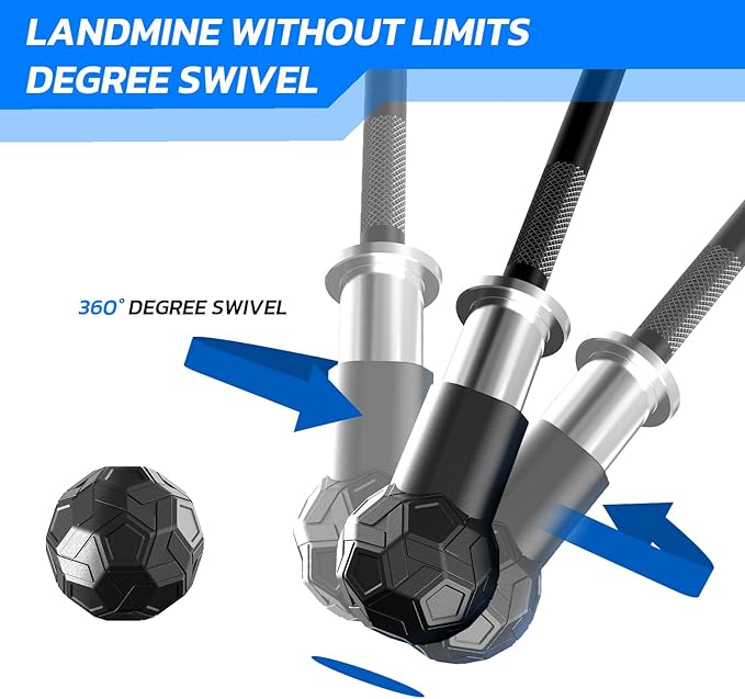 Landmine Attachment for Barbell 2 inch Olympic Bars Natural Rubber T Bar Row Attachment for Press, Row, Rotate, Split Squat Safety Sturdy and Easy to Use with 360ยฐ Rotation for Gym Home (Black)