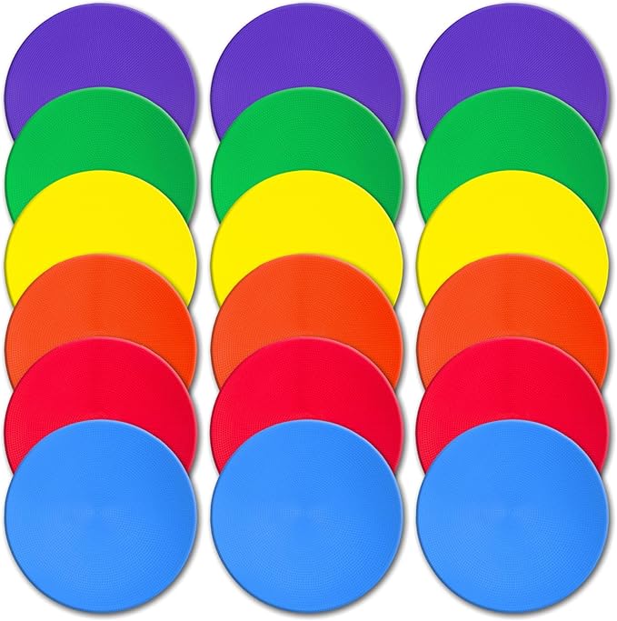 Spot Markers 18 Pcs 9 Inch 10 Inch Non Slip Rubber Agility Markers for Football, Basketball Training Markers,School Activities, Exercise Drills