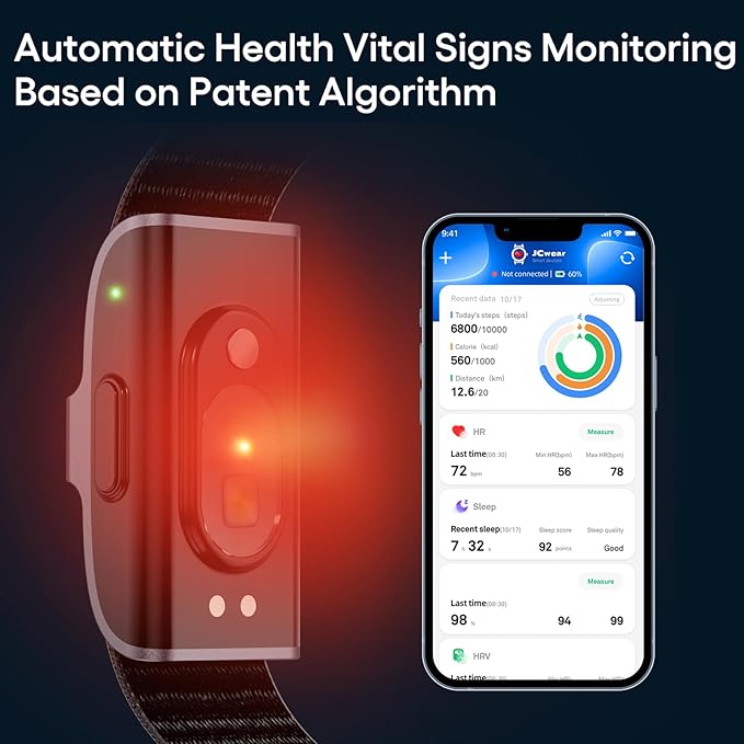 Yihou Fitness Tracker Fitness Watch Pedometer Watch with Heart Rate Monitor Sleep Monitoring Multiple Sport Modes for Women for Android iOS Black