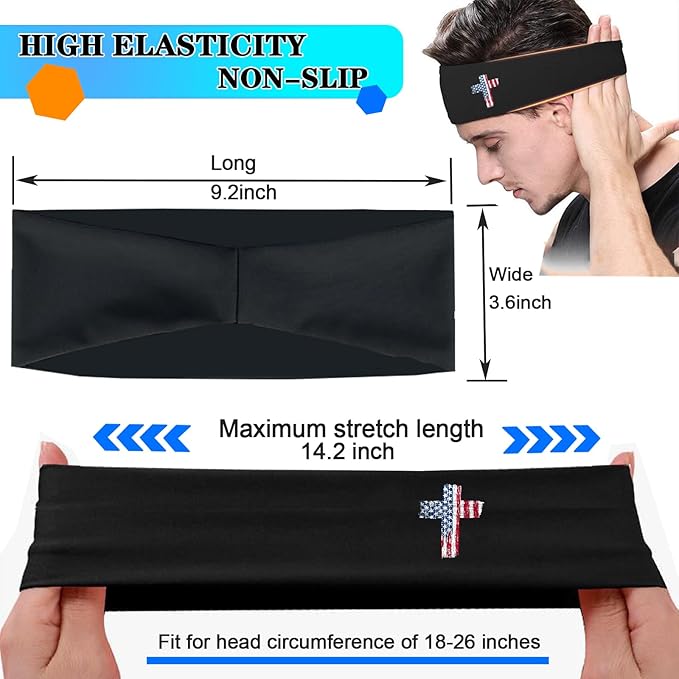 3 PCS Sport Headbands for Men Women Workout Cooling Sweat Bands Headbands Men Sweatbands Running