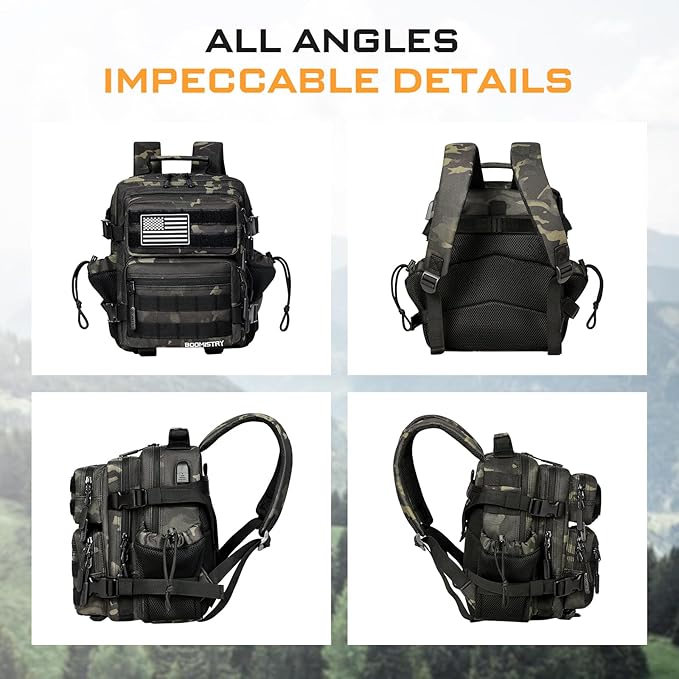 15L Mini Tactical Backpack Small Tactical Backpack for Men and Women, Military Backpack for Gym, Hiking, Daily (Black Camo-15L)