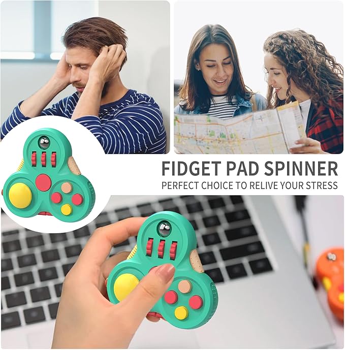Fidget Toys for Adults,1PCS Fidget Pad Easter Basket Stuffers for Boys Girls,Sensory Toys Stress Relief Cube Clicker Controller,ADHD Autism Fidget Spinner for Office Desk Travel Games