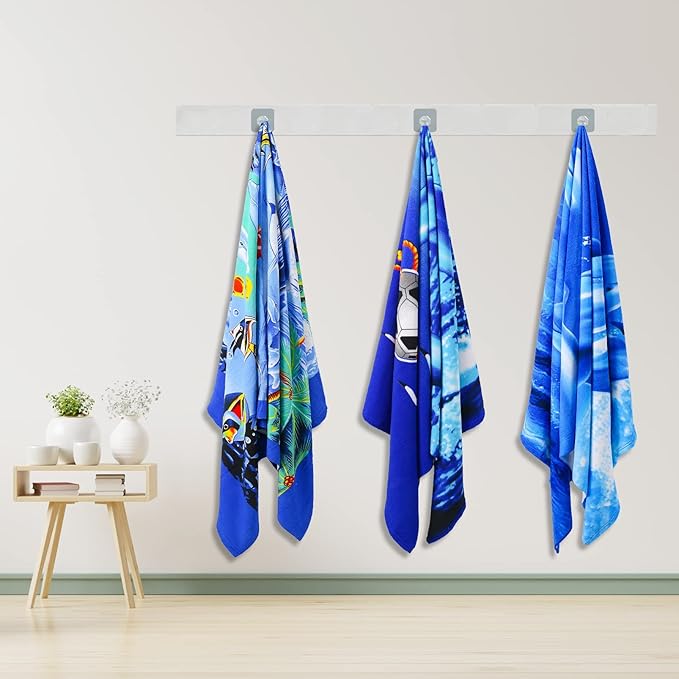 Genovega 2 Packs Oversized Terry Beach Towel 36 x 72 in Soft Extra Large Long Pool Swim Towels Clearance XL Big Travel Blanket Must Haves Essentials Vacation for Adult Blue Dolphins