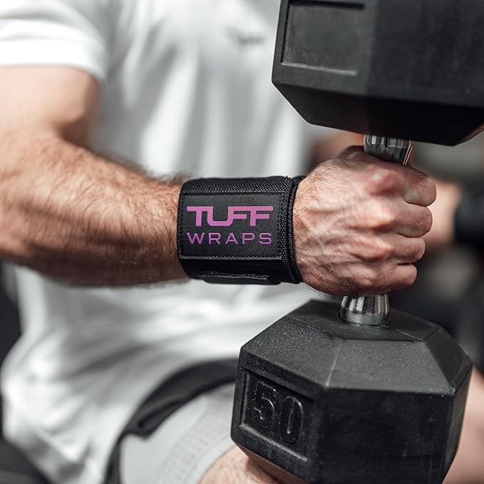 TuffWraps 16" Wrist Wraps: No Thumb Loops, Quality Gym Wrist Wraps for Weightlifting, Bench Press, Powerlifting, and Cross-Training—Try The Belt Loop Tightening System