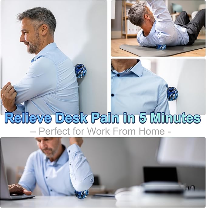 Deep Tissue Massage Ball for Exercise & Recovery - SGS Certification - Targets Back, Shoulder, Legs&Feet - Relieves Muscle Knots, Joint Pain&Tightness, Pressure Point Therapy- Myofascial Release Ball