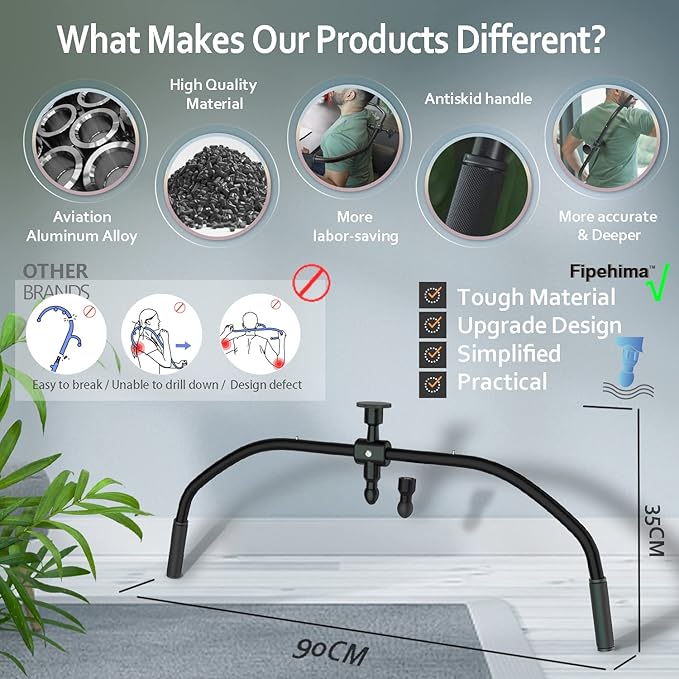 Strict Trigger Point Massage Cane Back and Neck Massager for Muscle Pain Relief and Self-Massage Therapy ,Handheld Back, Neck, Shoulder, Leg ,Foot, Full Body Deep Tissue Pressure Point Tool ( Black)