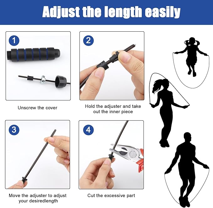 12Pcs Jump Ropes with Ball Bearings,Adjustable Skipping Rope with Soft Foam Handles,Tangle-Free Rapid Speed Jumping Rope for Fitness Workout Aerobic Exercise(4 Colors)