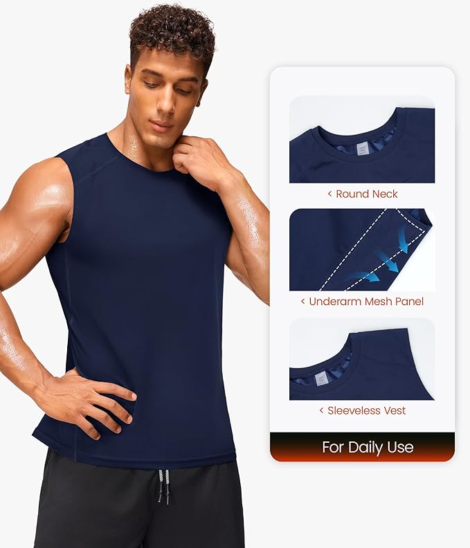 Junlan Sauna Suit for Men - Sleeveless Sauna Shirt Sweat Vest for Gym Workout
