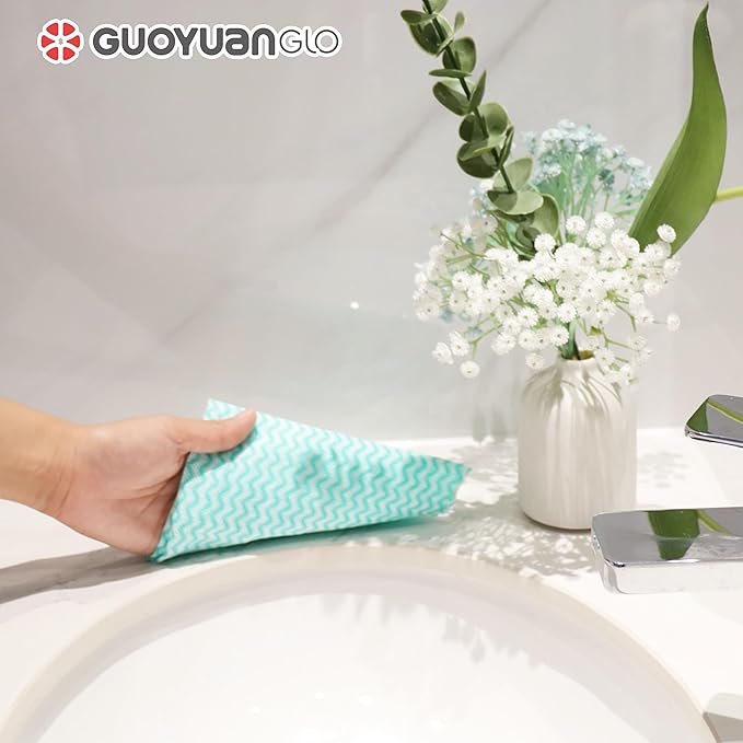 Disposable Cleaning Cloths Reusable Dsih Cloths for Kitchen Disposable Dish Rag Dry Fast 11.8x11.8 inch Pack of 100, Green