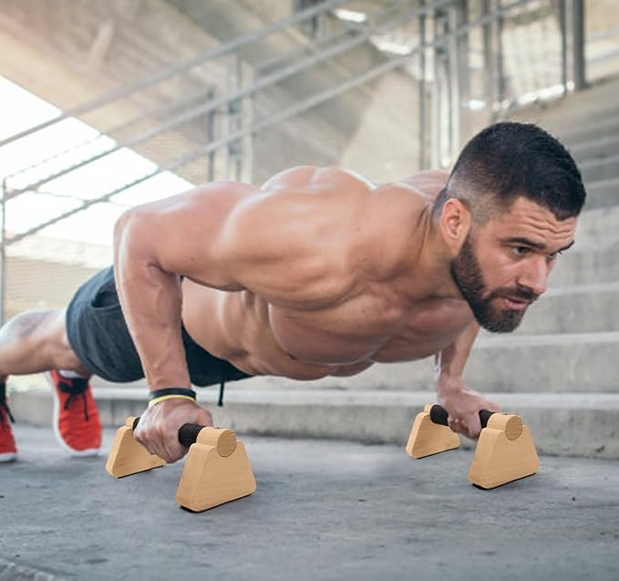 Parallettes Bars - Wooden Calisthenics Equipment for Handstand Training, Push Up Bars & Calisthenics Bar - Handstand Blocks and Pushup Handles for Men