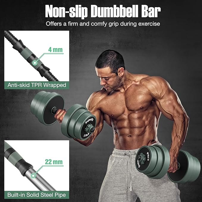 Goplus Adjustable Dumbbell Set, 92/47 LBS Free Weight Set, 4 in 1 Weights w/Connector Used as Barbell, Dumbbells, Kettlebells, Push up Stand, Fitness Workout Equipment for Men Women Home Gym