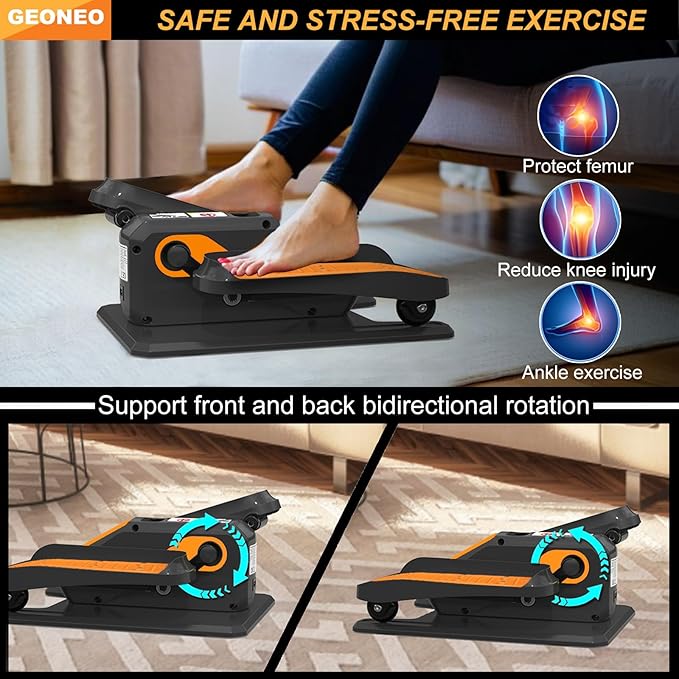 Under Desk Elliptical Machine, Electric Ellipse Leg Exerciser for Senior, Quiet and Compact Electric Seated Pedal for Home with Display Monitor, Remote Control and 12 Adjustable Speeds