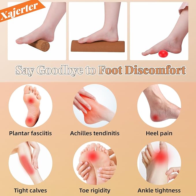 Cork Balance Board Trainer | Foot Ankle Pain Relief & Balance Stability | for Plantar Fasciitis & Foot Arch and Heel Pain & Achilles Tendinitis | Foot Ankle Strengthener Exerciser