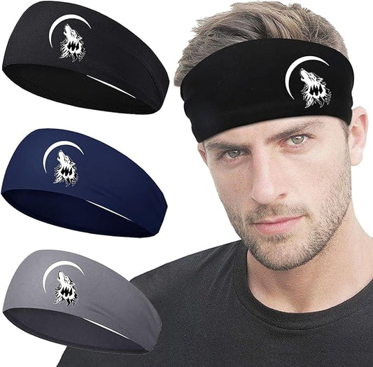 3pcs Sports Sweat Bands Headbands Men Head Sweat Band Headbands for Men Skull Sweatbands Mens Women