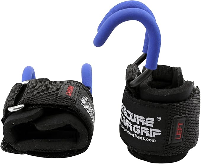 Weight Lifting Rod Hooks Heavy Duty Wrist Wraps Power Weight Lifting Training Gym Grips Straps Set of 2