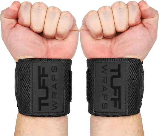 TuffWraps 16" Wrist Wraps: No Thumb Loops, Quality Gym Wrist Wraps for Weightlifting, Bench Press, Powerlifting, and Cross-Training—Try The Belt Loop Tightening System