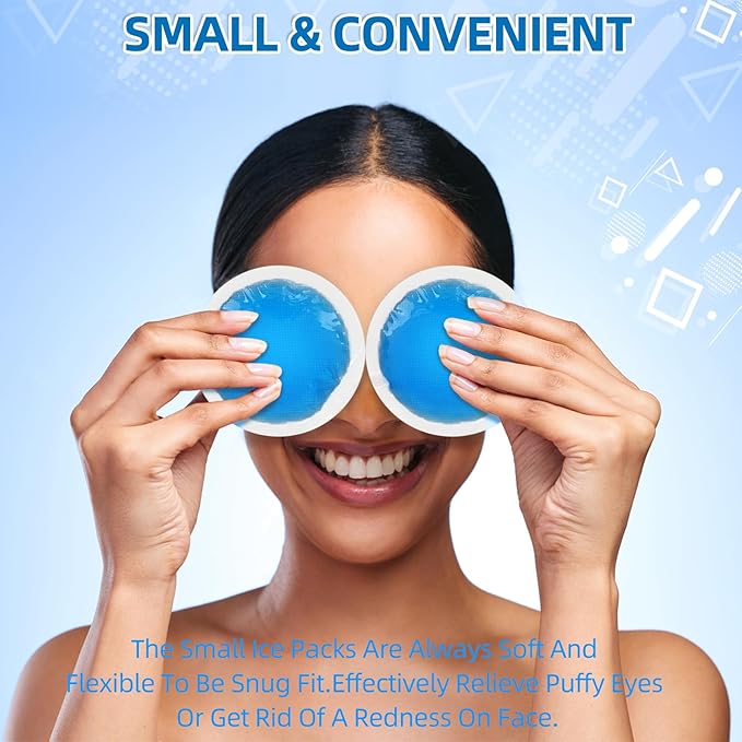 Tutmyrea Reusable Ice Packs - 48 Soft Small Cold Compress for Injuries, Face, Breast, Allergies & Small Wounds