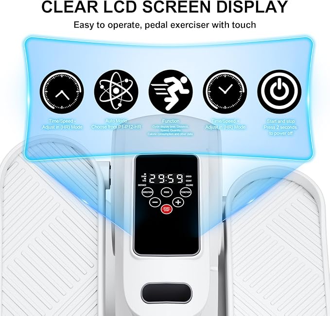 Under Desk Elliptical Machine, Electric Ellipse Leg Exerciser as Seen on TV for Seniors, Seated Pedal Exerciser with Remote Control & 12 Adjustable Speed for Home Office