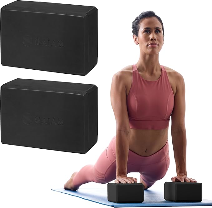 Gaiam Yoga Block - Supportive Latex-Free Eva Foam - Soft Non-Slip Surface with Beveled Edges for Yoga, Pilates, Meditation - Yoga Accessories for Stability, Balance, Deepen Stretches