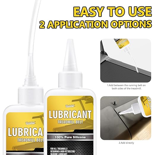 100% Pure Silicone Treadmill Lube - 7oz/200ml Treadmill Lubricant for Belt - Premium Silicone Oil with Application Tubes - Suitable for Most Treadmill Lubrication - Non-Toxic and Odorless