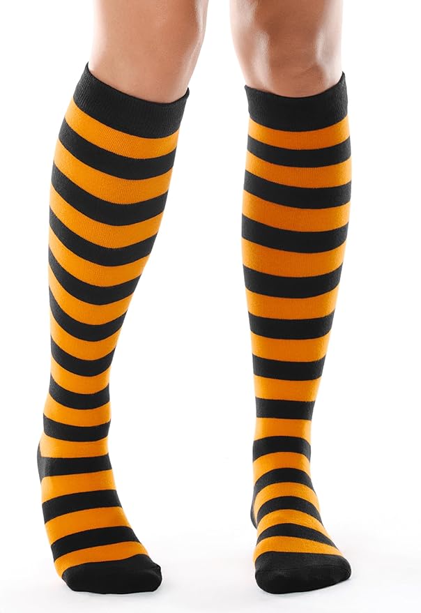 FITRELL Women's Knee High Socks Outdoor Sport Athletic Socks Casual Stripe Tube Socks 1-4 Pack