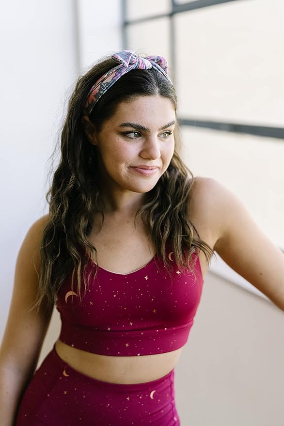 Maven Thread Women's Bow Workout Headbands – 2-Pack Non-Slip, Sweat-Wicking Hairbands for Yoga, Running, Gym, and Exercise (Luna Collection)