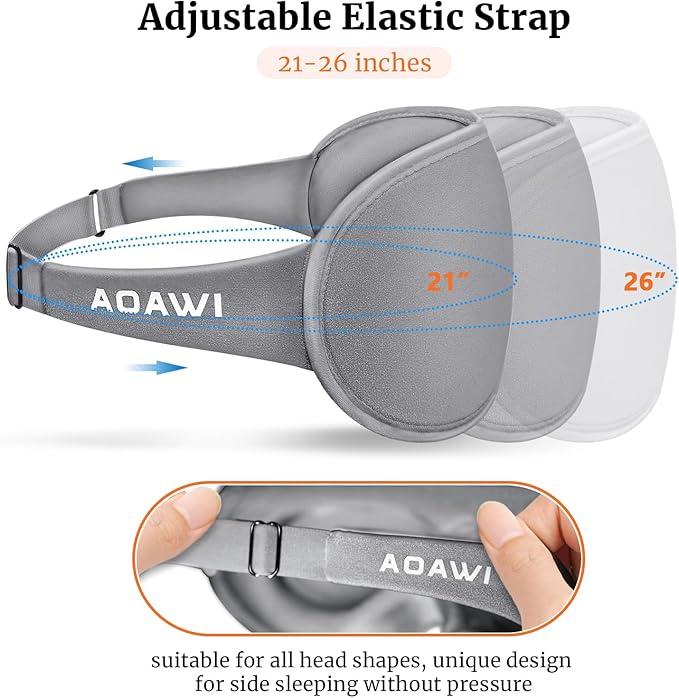 Sleep Eye Mask 3D Contoured Cup Soft and Gentle, Breathable, Comfortable for Side Sleeping, Travellers, Yoga, Men, Women, Adjustable, with Silicone Ear Plugs for Sleeping Noise Reductions