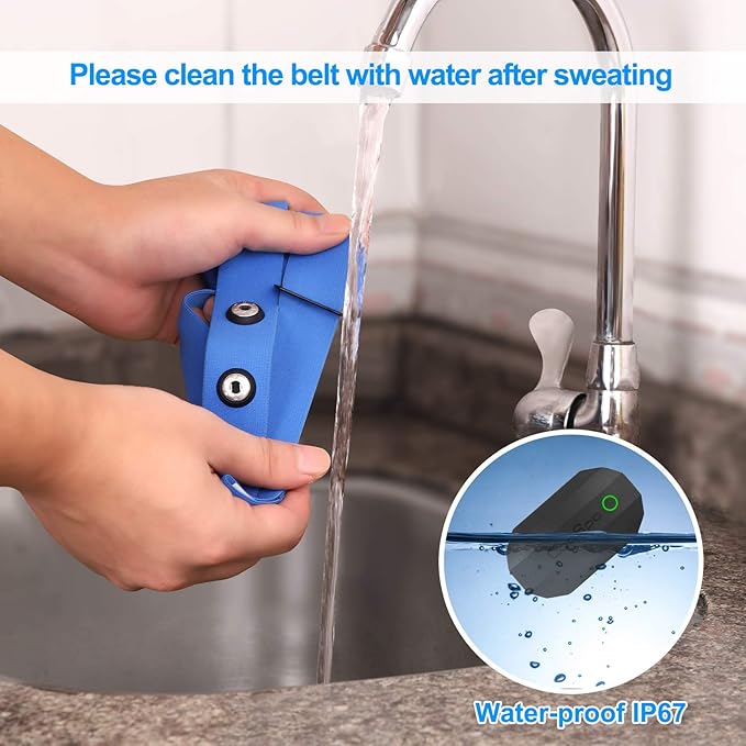 COOSPO Bluetooth Heart Rate Monitor Chest Strap H808S, ANT+ BLE HR Monitor Chest, HRM IP67 Waterproof, 300H Battery Life