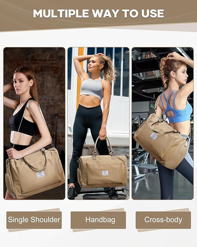 Gym Bag Womens,Travel Duffel Carry on Bag Sport Tote Bag Weekend Overnight Bag
