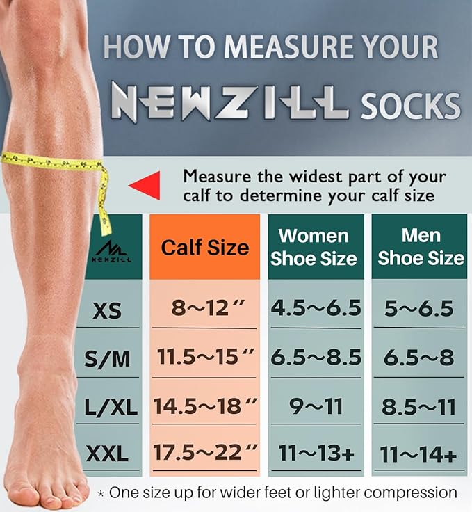 NEWZILL Medical Compression Socks for Women & Men Circulation 20-30 mmHg, Best Support for Running Athletic Cycling Nursing Travel Work and Fitness