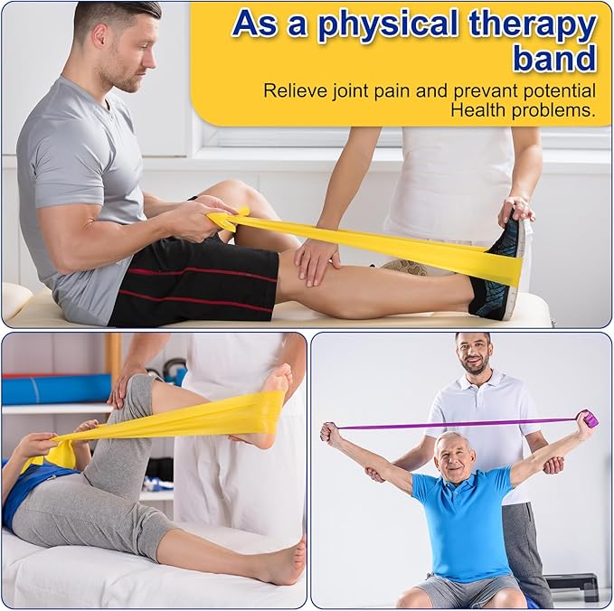 Resistance Exercise Band, Workout Bands with Handles, Stretch Band for Women, Seniors Gifts and Elderly Therapy, Recovery, Home Exercise,2pcs