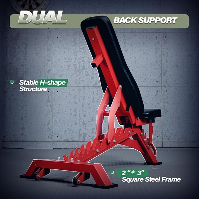 MAJOR FITNESS Weight Bench, Adjustable Workout Bench for Strength Training, Bench Press, and Full-Body Workouts for Home Garage Gym