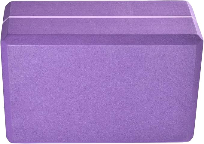 Hugger Mugger 4 in. Foam Yoga Block - Strong and Stable, Beveled Edges for Comfort, Most Favored Block Size, Helps with Alignment and Support in Many Poses