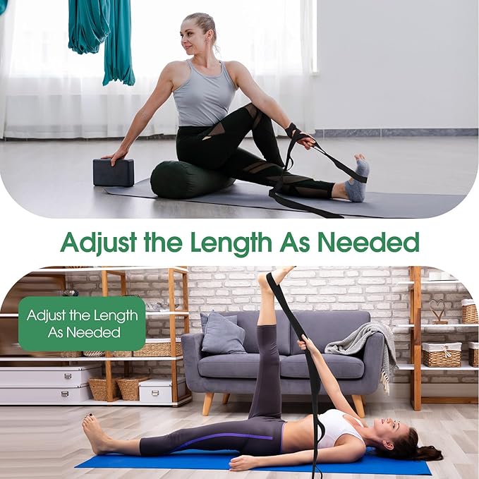 8 Pack Stretching Strap with 10 Loops Bulk Yoga Strap Bulk for Physical Therapy Stretch Bands with Loops Non Elastic Bands for Exercise Dance