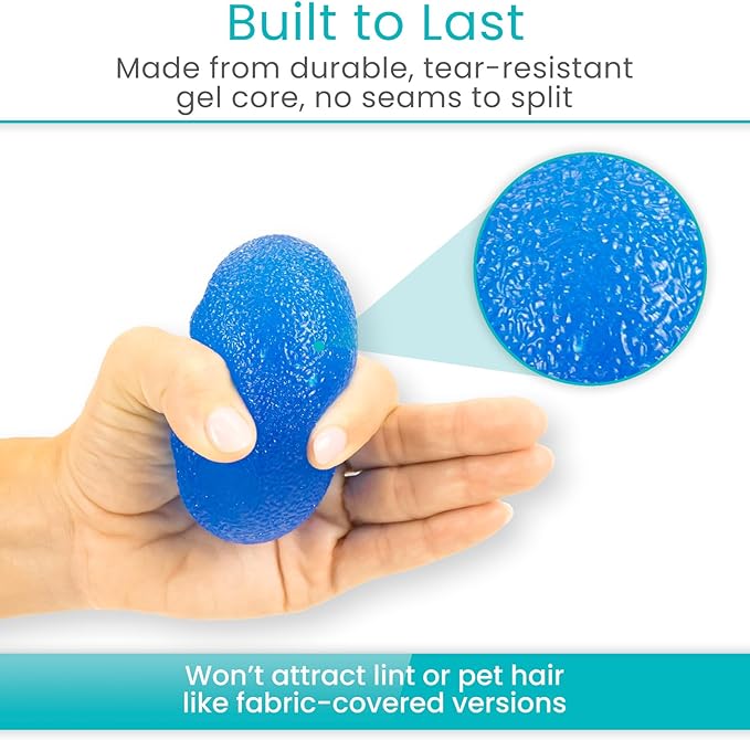 Vive Squeeze Balls for Hand Therapy Set (4 Pack) - Grip Strengthener Occupational Exercise Equipment for Arthitis, Parkinsons, Stroke, Carpal Tunnel Recovery - Stress Relief Massage Putty Finger Toy