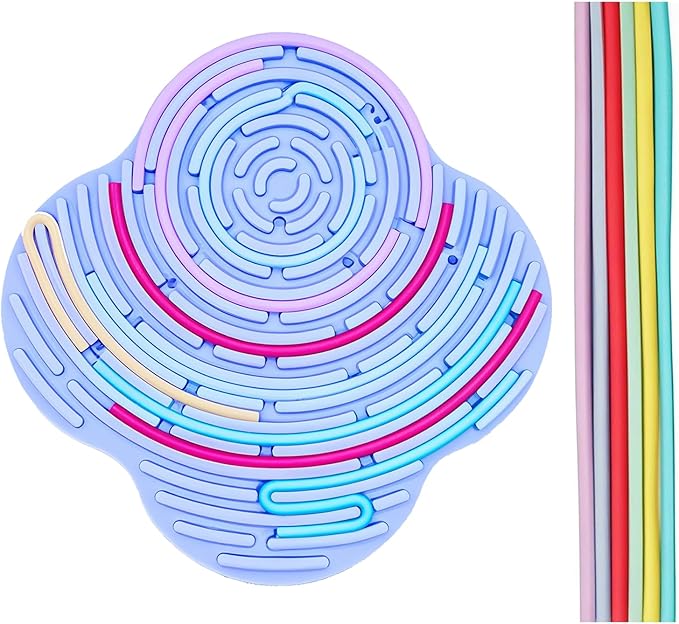 Silicone Sensory Activity Board,Fidget Toy for Calming, Stress, Anxiety, ADHD , Autism , Silent, No Mess , Kids 3+ & Adults,Autism Toys (Airship)