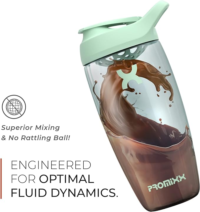 Promixx Pursuit Protein Shaker Bottle (32 oz) – Silent No-Ball Mixer, Leak-Proof Lid, BPA/BPS & Phthalate-Free ECOZEN – Easy-Clean Shaker Cup for Protein Shakes, Pre & Post-Workout Smoothies